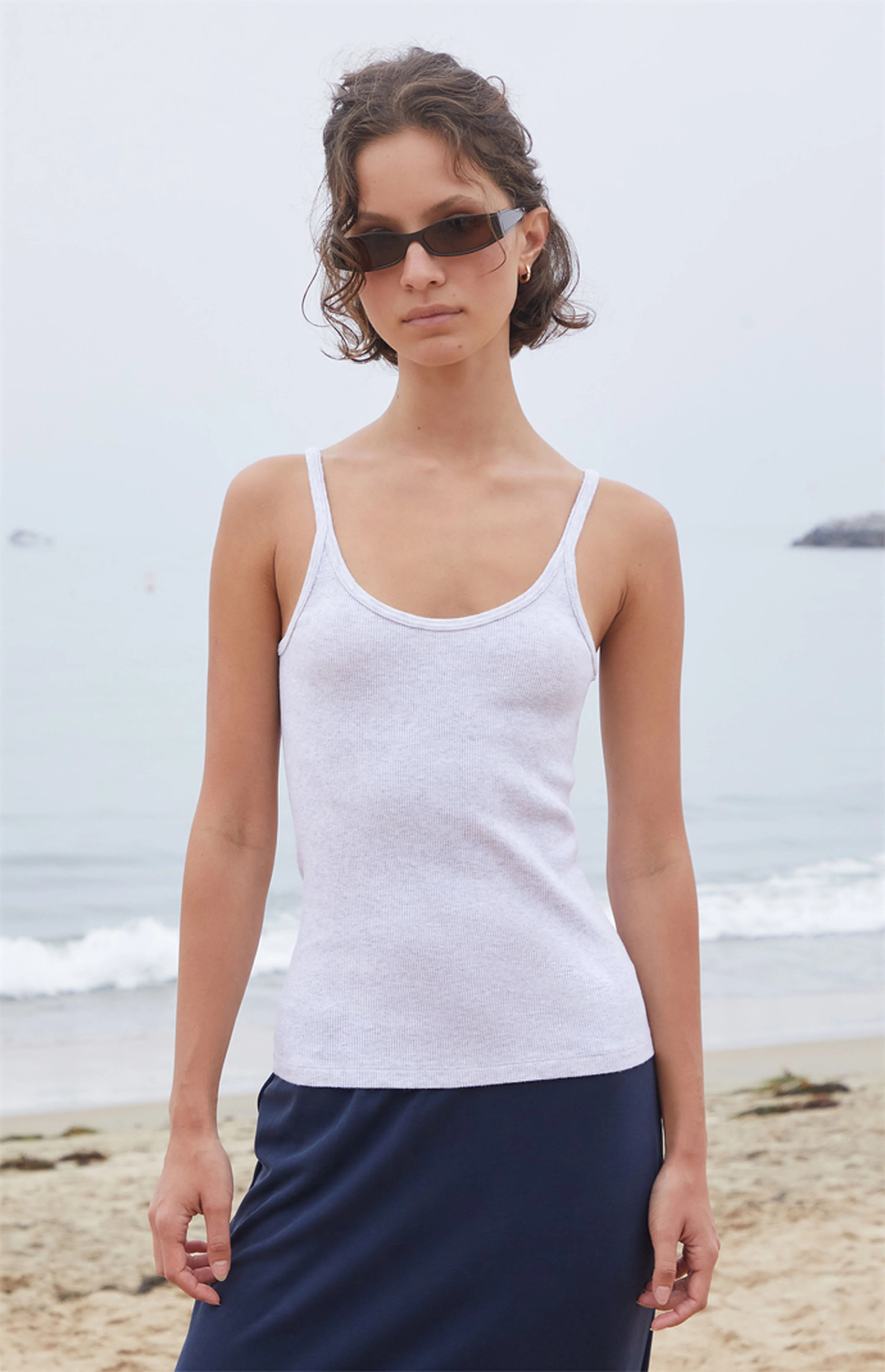 John Galt Light Gray Beyonca Tank Top | PacSun