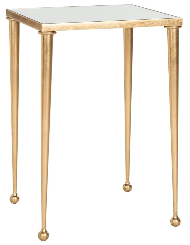 SAFAVIEH Home Collection Nyacko Mirror Top Gold Leaf End Table | Amazon (US)