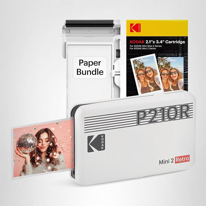 KODAK Mini 2 Retro 2x3 Portable Photo Printer, 38 Sheets, Bluetooth Smartphone Printer for iPhone... | Amazon (US)