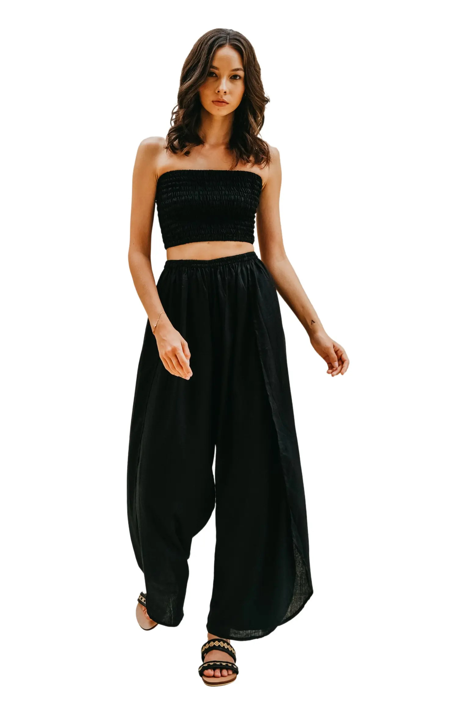 Judith Side Split Pants with Matching Tube Top (Women) | Nordstrom | Nordstrom
