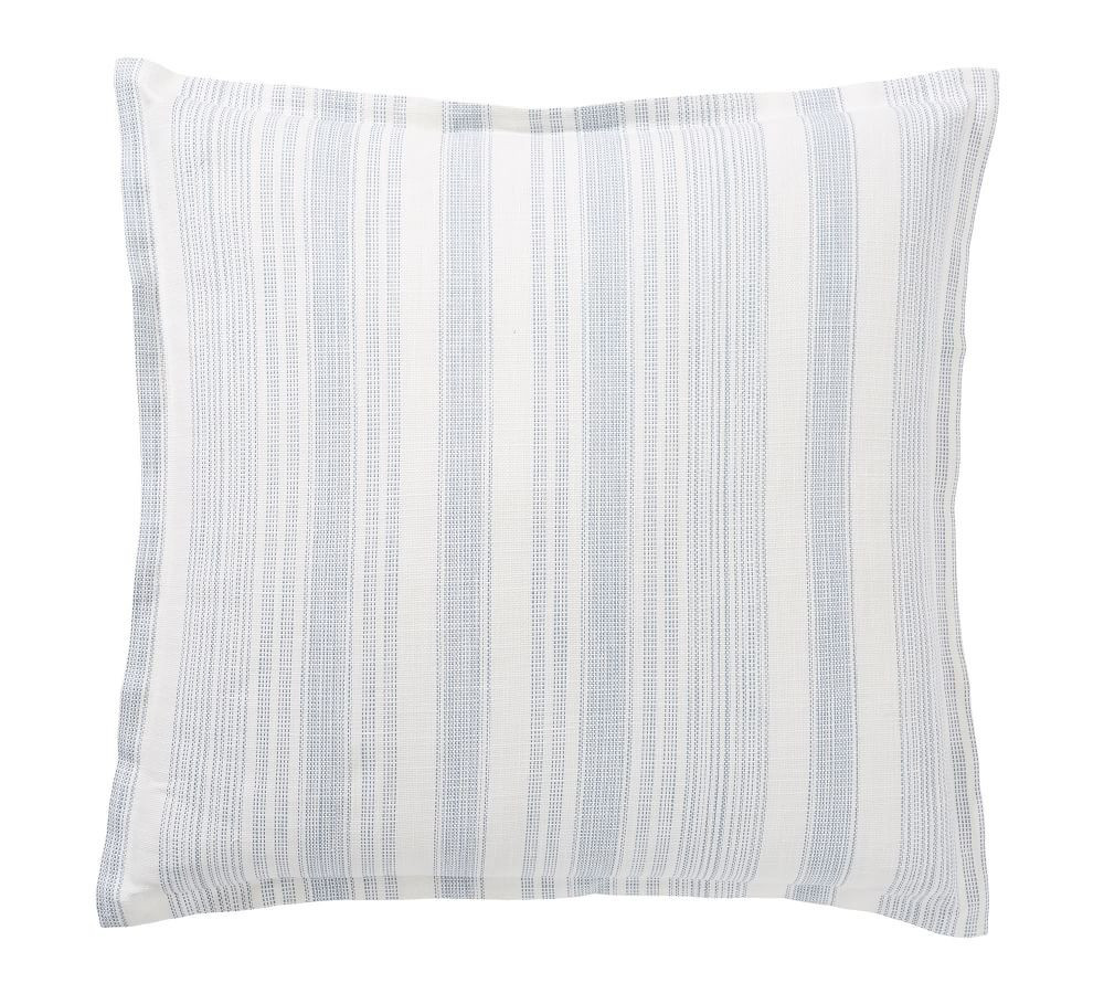 Blue Hawthorn Striped Cotton Sham, Euro | Pottery Barn (US)