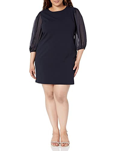 DKNY Women's Long Combo Sleeve Sheath, Midnight NVY, 14 | Amazon (US)