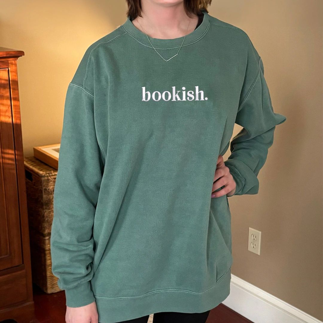 EMBROIDERED Bookish Sweatshirt, Book Lover Comfort Colors® Shirt, Read More Book Crewneck, Chris... | Etsy (US)