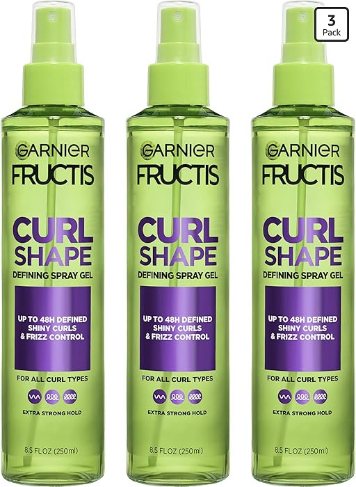 Garnier Fructis Style Curl Shape Defining Spray Hair Gel, Strong Hold Frizz Control for Curly, Wa... | Amazon (US)