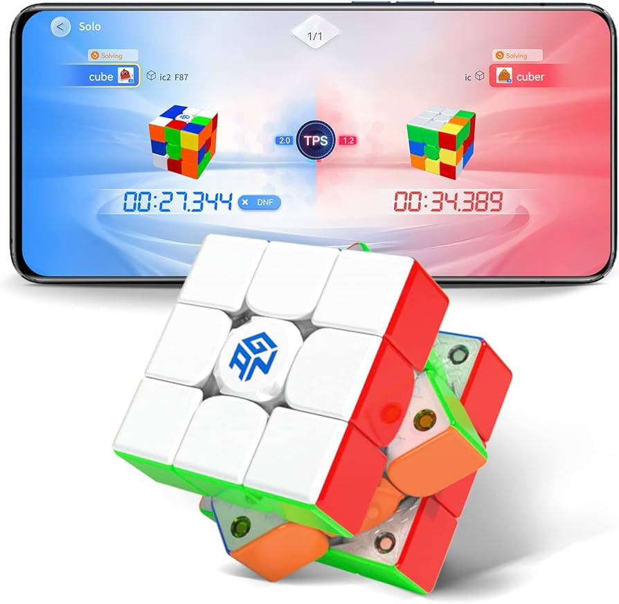 GAN 356 i Carry Stickerless Cube, GAN Smart Cube 3x3 Speed Cube Intelligent Tracking Timing Movement | Amazon (US)
