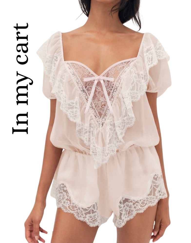 This lace romper is adorable!! Pajamas, lounge, coquette, girly.

#LTKSaleAlert #LTKootd #LTKselfcare