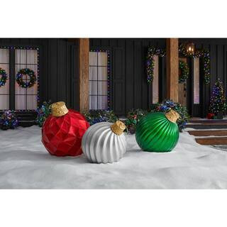 3 Piece Outdoor Jumbo Ornaments | The Home Depot