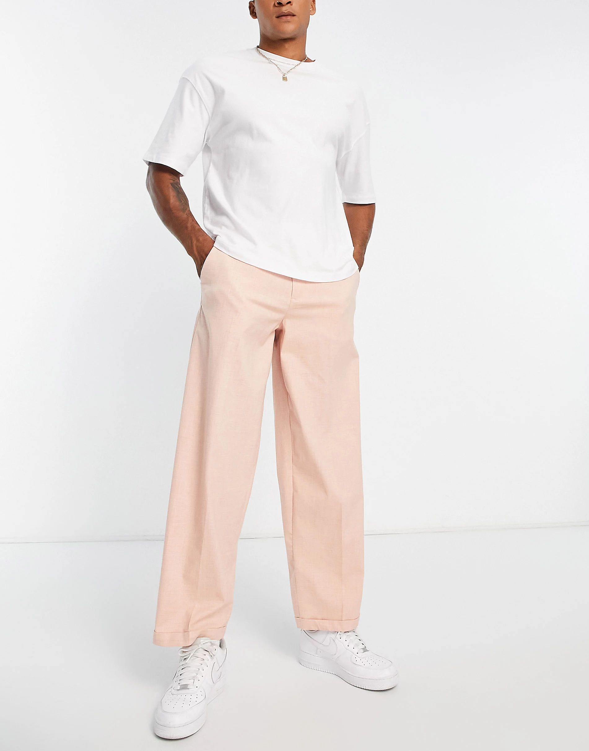 New Look relaxed fit smart pants in pink | ASOS (Global)