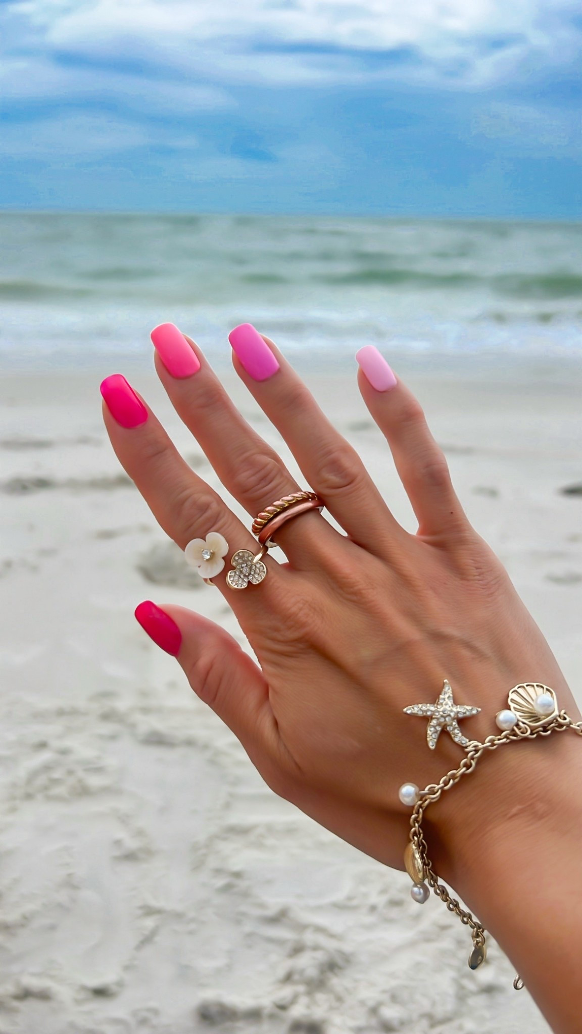 Beach jewelry. Gel x nails. Gel polish. Summer nail polish. Seashell jewelry. Flower ring. Summer jewelry. Resort wear

#LTKSeasonal #LTKFindsUnder100 #LTKStyleTip