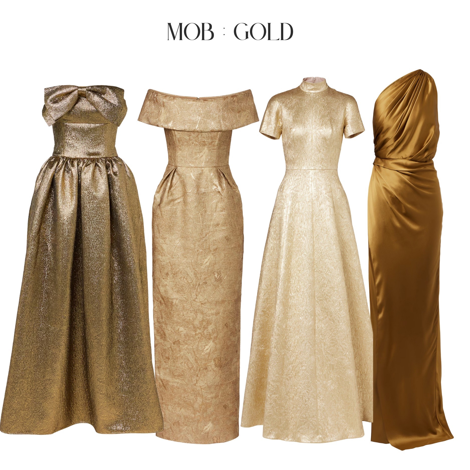 Mother of the bride dresses in gold! Love the class and style of these gowns! 

#LTKSeasonal #LTKWedding #LTKOver40