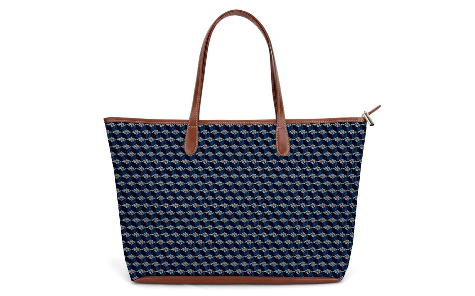 St. Anne Zippered Tote - Monogram Stripe | Barrington Gifts