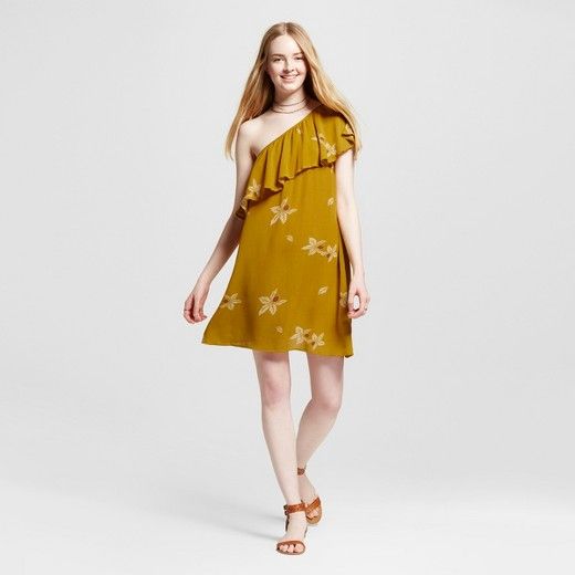 Women's Off the Shoulder Dress Yellow Floral - Mossimo Supply Co.™ | Target