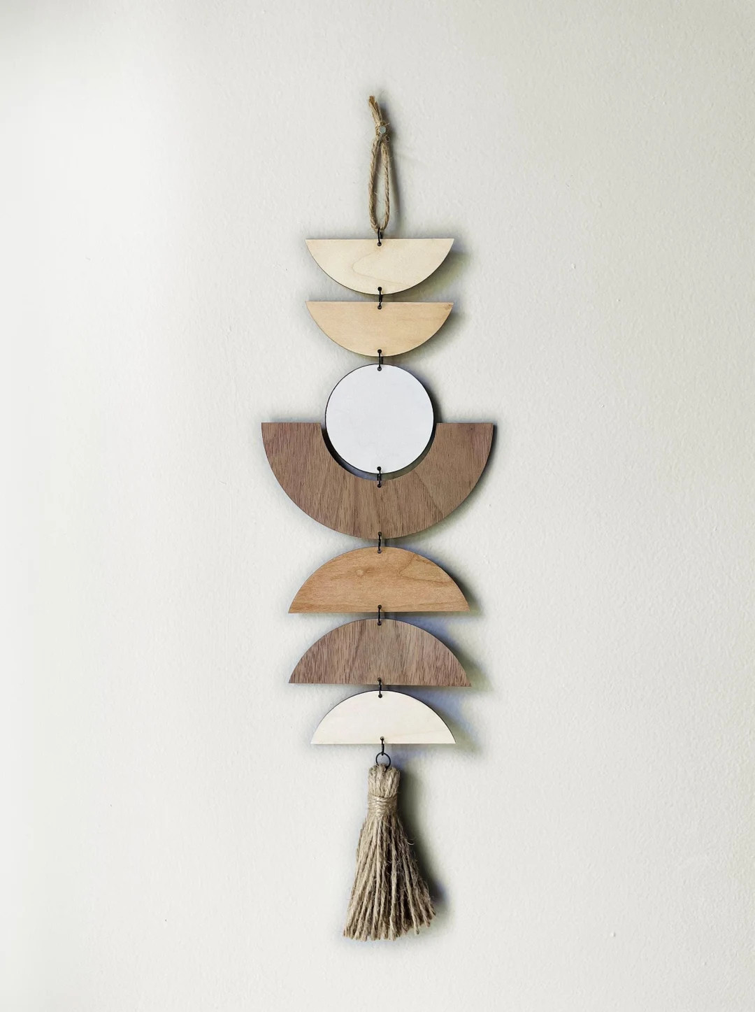 Boho Wall Decoration No. 1 - Abstract Hanging - Wood - Jute - Made in Quebec, Canada - Artisanal ... | Etsy (US)