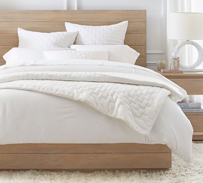 Bliss Cotton/Linen Quilt & Shams - White | Pottery Barn (US)
