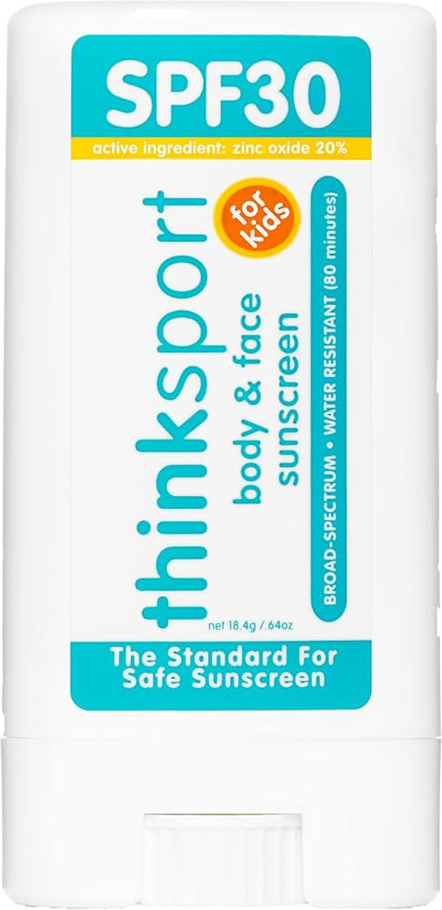 Thinksport Kids SPF 30 Mineral Sunscreen Stick – Safe, Natural, Water Resistant Sun Cream for C... | Amazon (US)