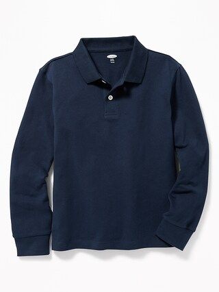 Uniform Built-In Flex Long-Sleeve Pique Polo For Boys | Old Navy (US)