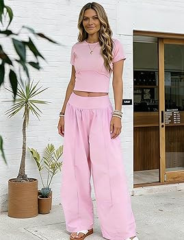 Zontroldy Women's 2 Piece Sweatsuits Sets Casual Cropped Top Sets Short Sleeve Shirts Athletic Tr... | Amazon (US)