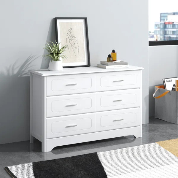 Ausma 6 Drawer 46.45" W Double Dresser | Wayfair North America