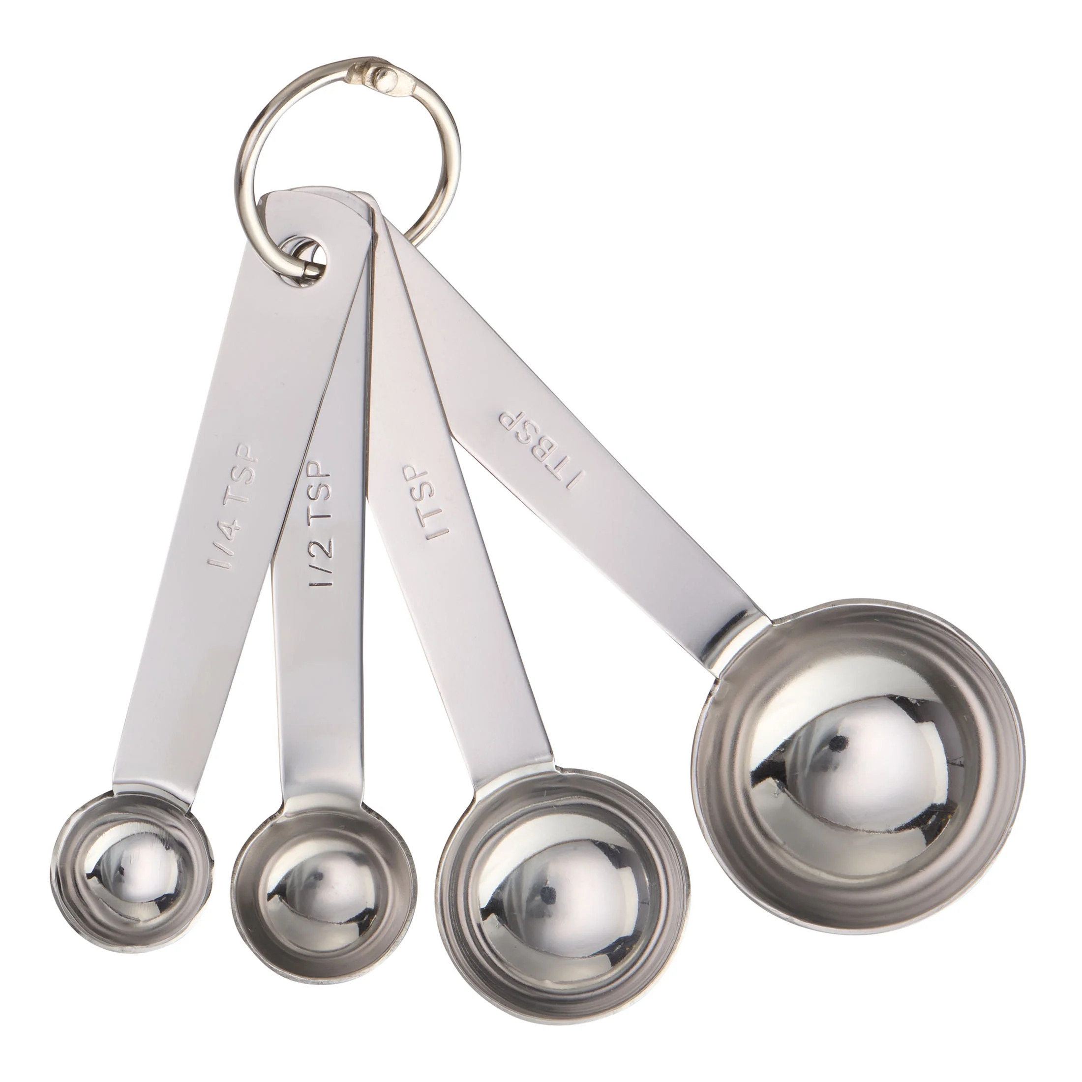Mainstays Kitchen Stainless Steel 4-Piece Nesting Measuring Spoons Set, Stainless Steel Finish | Walmart (US)