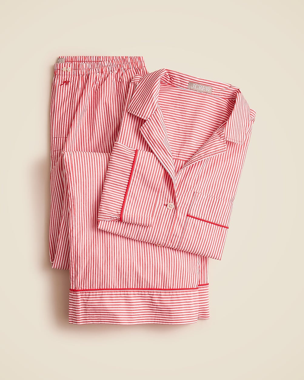 Pajama pant set in striped cotton poplin | J. Crew US