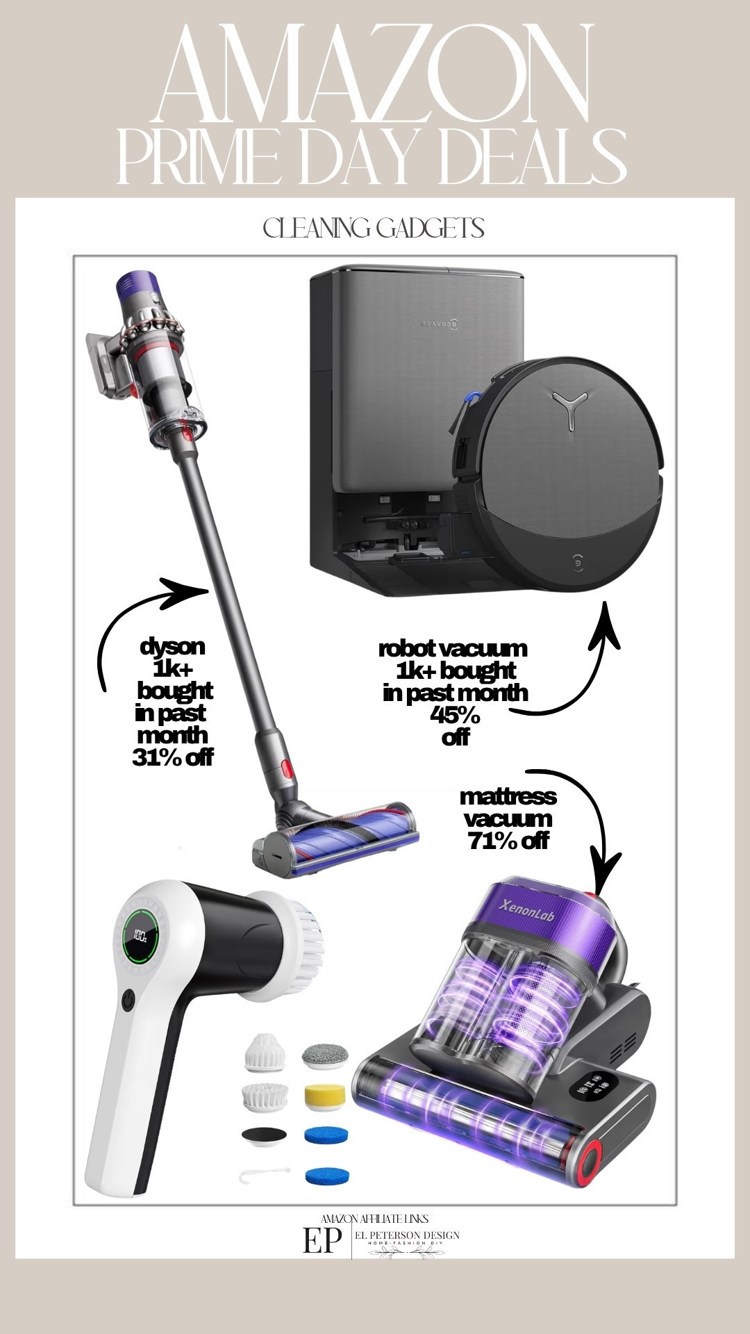 Amazon Prime Deals 
Mattress vacuum
Robot vacuuum
Brush
Dyson

#LTKHome #LTKSaleAlert