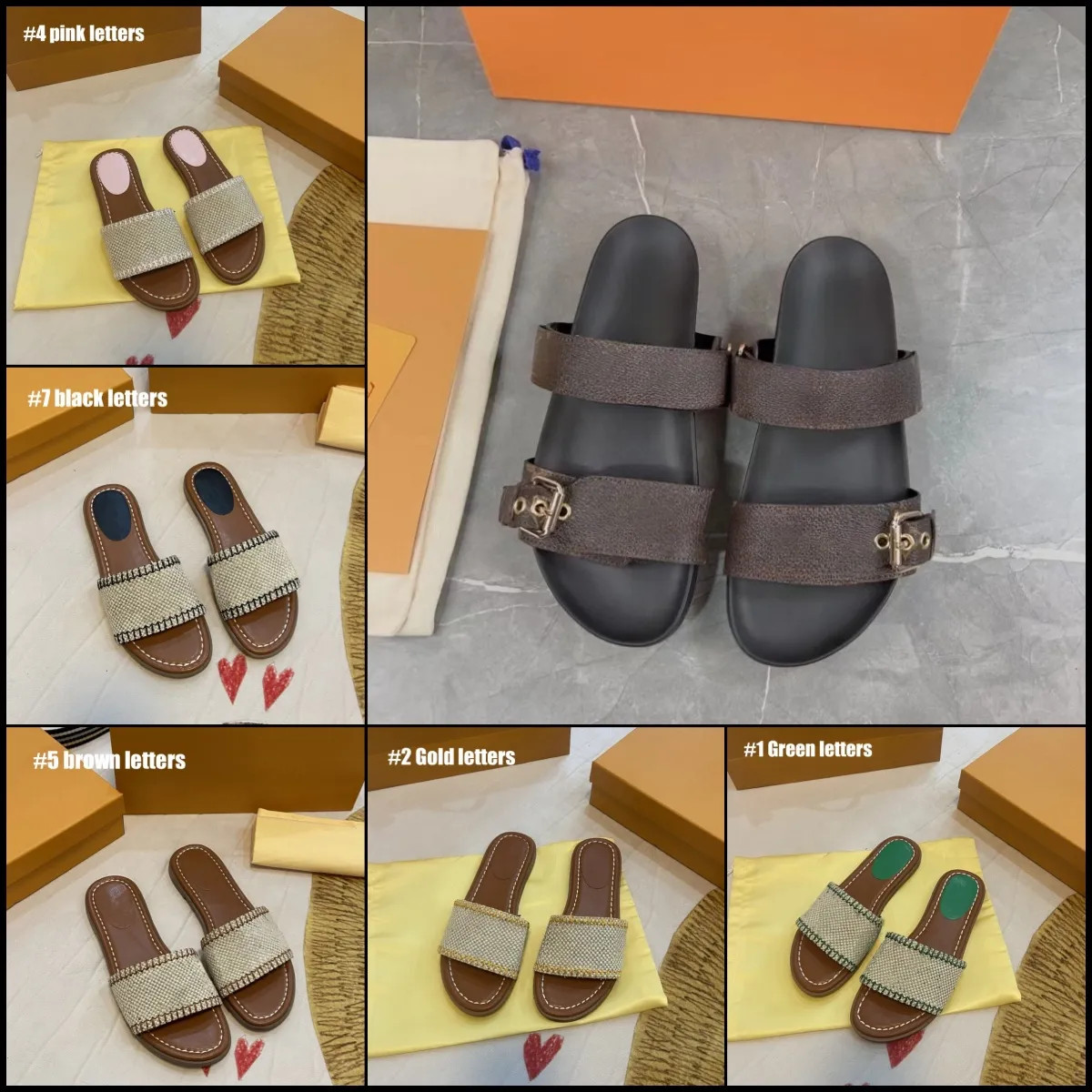 Save Big on Bulk New Leather Slippers For Men Fashion Designer Slippers Leather Women Men Summers... | DHGate
