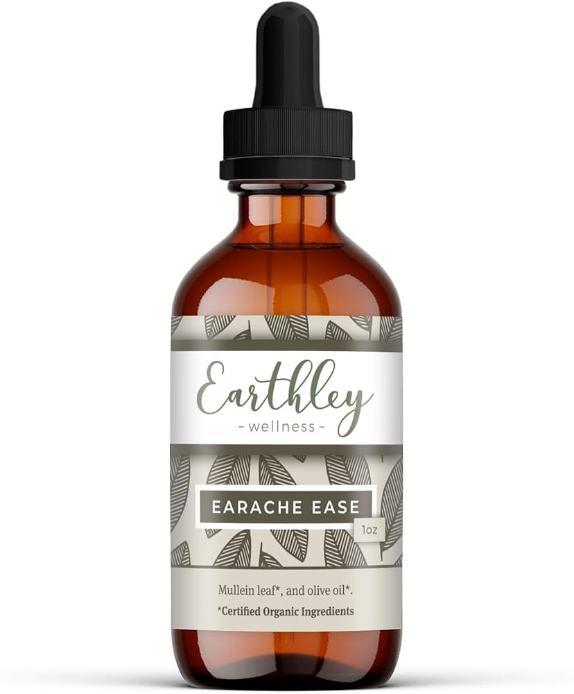 Earthley Wellness Earache Ease, Certified Organic Ingredients, Mullein Leaf and Olive Oil (1 oz) | Amazon (US)