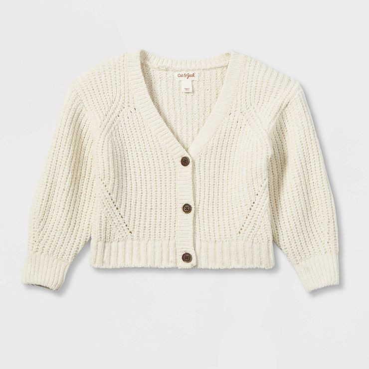 Toddler Girls' Button-Front Cardigan - Cat & Jack™ Sand Cream | Target