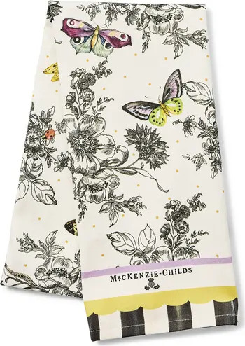 MACKENZIE CHILDS Butterfly Toile Print Dish Towel | Nordstrom | Nordstrom