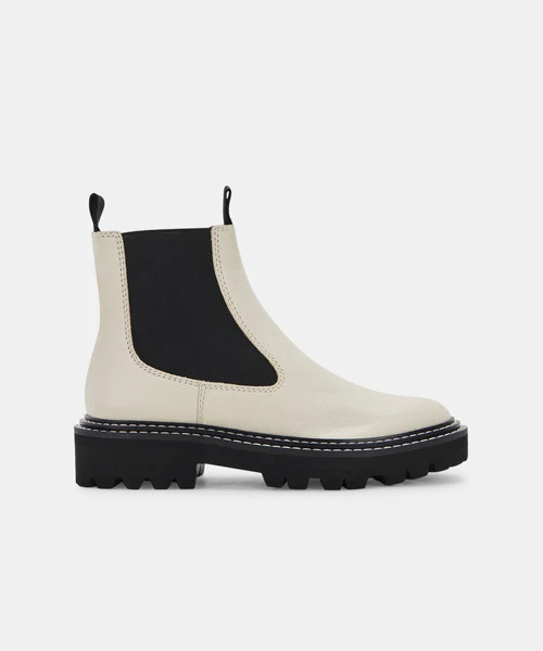 MOANA BOOTS IN IVORY LEATHER | DolceVita.com