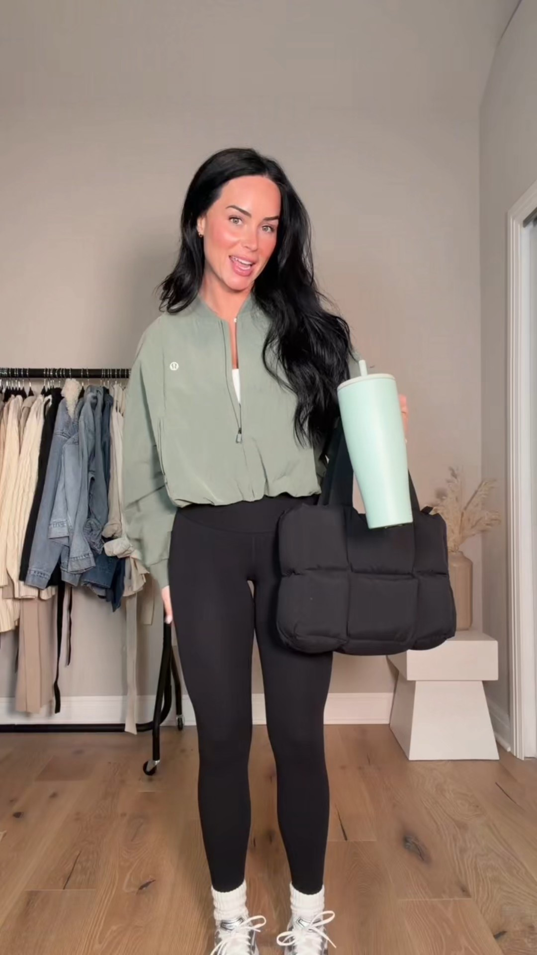 Workout ootd 🖤 love a cute athleisure look! I will have my outfit 🔗 on my LTK in the outfit inspo section! 

My sizing 5’7, 145lbs, 33dd
I’m wearing size small tops, size 4 legging

@lululemon  #lululemonhaul #lululemonaddict #gymfit #activewearfashion #athleisurewear 

#LTKgrwm #LTKootd #LTKActive