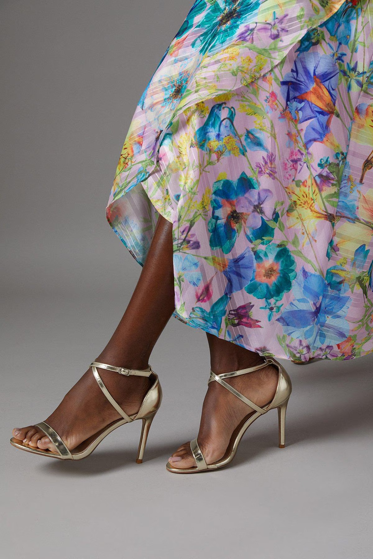 Coast gold Strictly Faux Leather Cross Strap High Stiletto Sandals | PrettyLittleThing UK