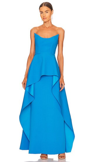 Omara Maxi Dress in Azure | Revolve Clothing (Global)