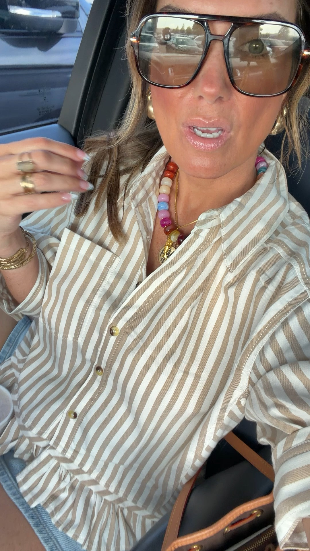 Loving this Anthro look for less top!!! 
Could have got the size small.

#LTKootd #LTKmomlife #LTKOver40