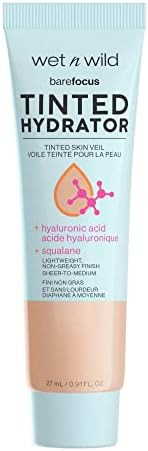 Wet n Wild, Bare Focus Tinted Hydrator Tinted Skin Veil Nourishing Foundation Hyaluronic Acid, Li... | Amazon (US)