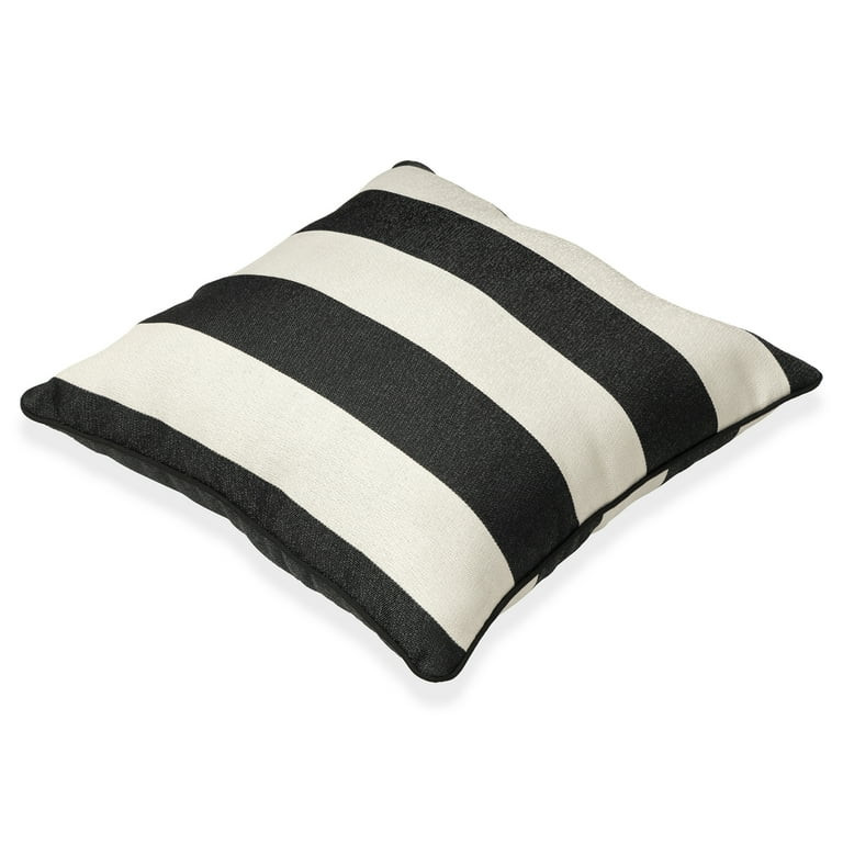 Better Homes & Gardens Cabana Black and White Striped Pillow, 19" x 19", Square Pillow, 1 per Pac... | Walmart (US)