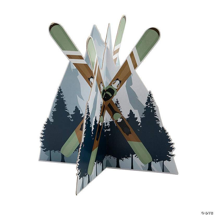10" Ski Chalet Party Cardstock Mountain Scene Tabletop Centerpiece | Oriental Trading Company