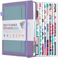 Undated Daily Planner Notebook With Elastic Band & Stickers – PU Leather Cover, 200 Sheets Of 80G High-Quality Paper | Voghion Global