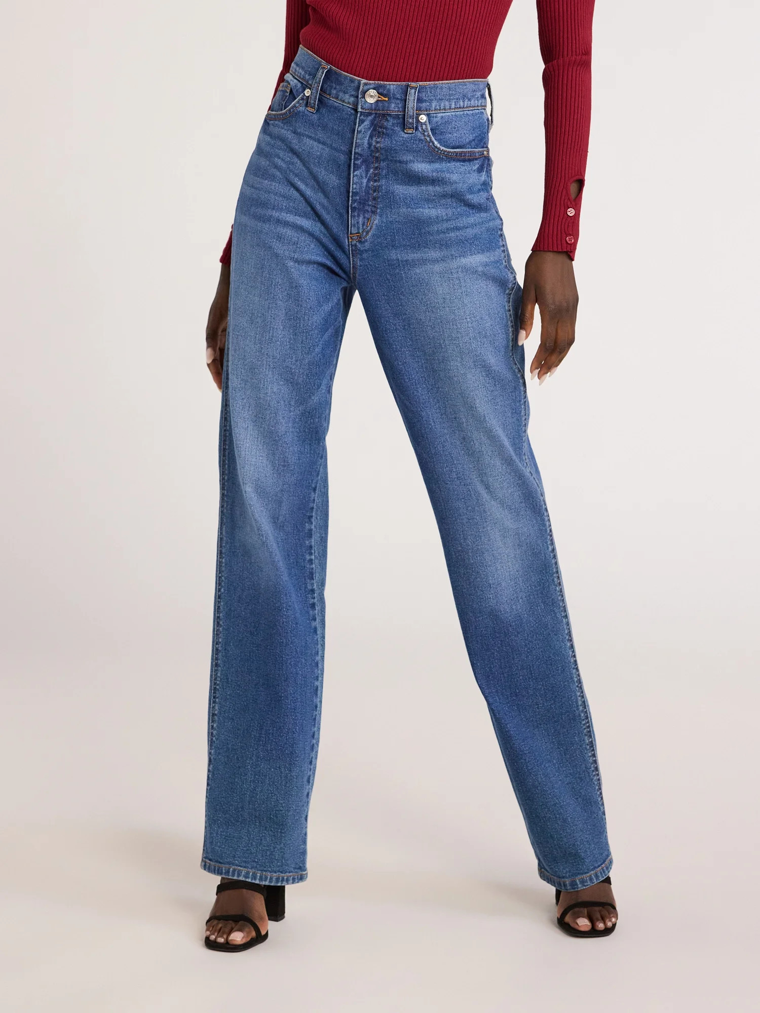 Scoop Women's High Rise Stove Pipe Jeans, Sizes 0-20 | Walmart (US)