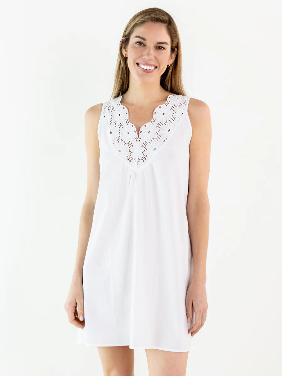 Ivy White Cotton Nightgown | Jacaranda Living
