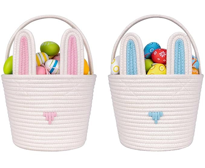 CubesLand Easter Baskets Empty Kids Easter Hunt Basket,Soft Skin-Friendly Baby First Easter Baske... | Amazon (US)