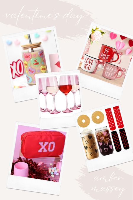 Valentine’s Day Gift Ideas. Fun Iced coffee cups, coffee mugs, wine glasses and socks. 

#LTKGiftGuide #LTKkids #LTKSeasonal