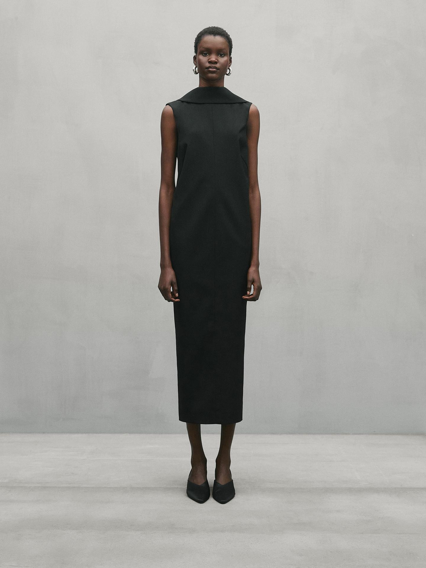 Midi dress with low-cut back - Studio | Massimo Dutti US