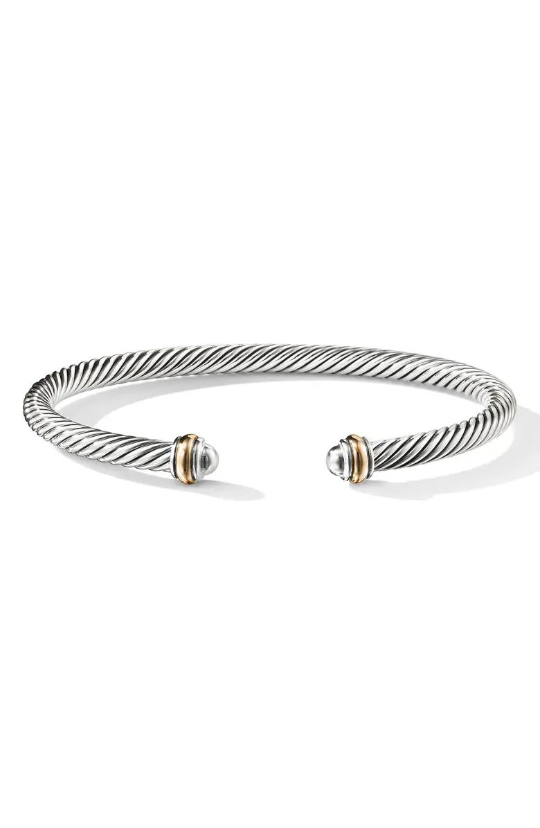 Cable Classics Bracelet with 18K Gold, 4mm | Nordstrom