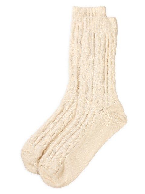 Rosie Sugden Cable-Knit Cashmere Socks | Saks Fifth Avenue