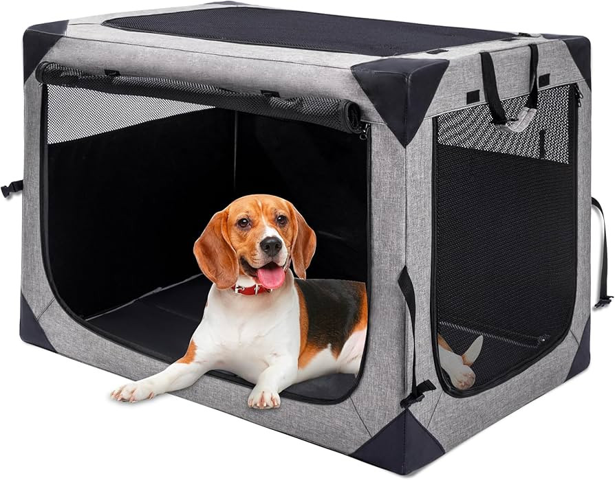 Dog Crates - 36 Inch Collapsible Soft Dog Crate, 3-Door Foldable Soft Kennel for Large Dogs, Port... | Amazon (US)