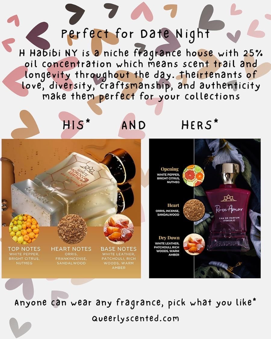 #paidlinks SHOP these items on my website in bio!
Introducing the perfect fragrances for your romantic evenings from H HABIBI NY. Delight in the sweet and spicy floral notes of Rose Amor, or indulge in the rich and creamy scent of Sweet Confessions. Available now on Amazon!

#HHABIBINY #romance #perfumecollection #arabicperfume #longlasting #valentinesday #amazonfinds #HHABIBINY #giftsforher #giftsforhim  

 

#LTKMens #LTKselfcare #LTKBeauty