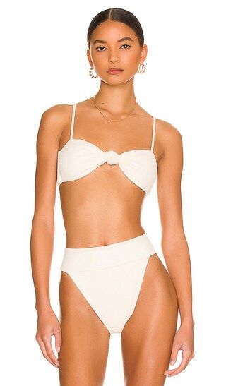 Penelope Reversible Bikini Top in Textured Shell & Shell | Revolve Clothing (Global)