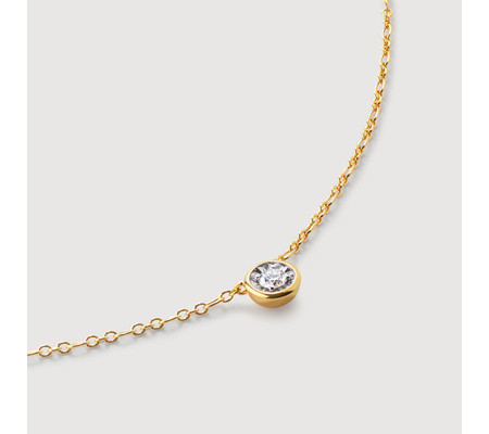 Large Lab Grown Diamond Essentials Necklace Adjustable 41-46cm/16-18' | Monica Vinader (Global)