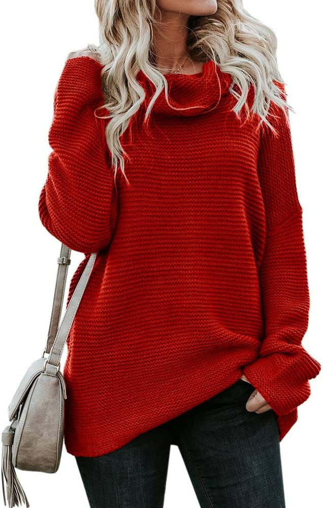 Womens Chunky Turtleneck Sweater Long Sleeve Knit Oversized Pullover Jumper | Amazon (US)